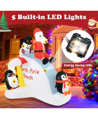 6 Ft Christmas Inflatable with LED lights Indoor/Outdoor Lighted Xmas Inflatable