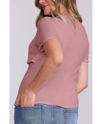 Women's Crewneck Short Sleeve Nursing Tee - Motherhood Maternity
