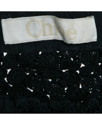 Women's Navy Blue Lace Asymmetric Strapless Top