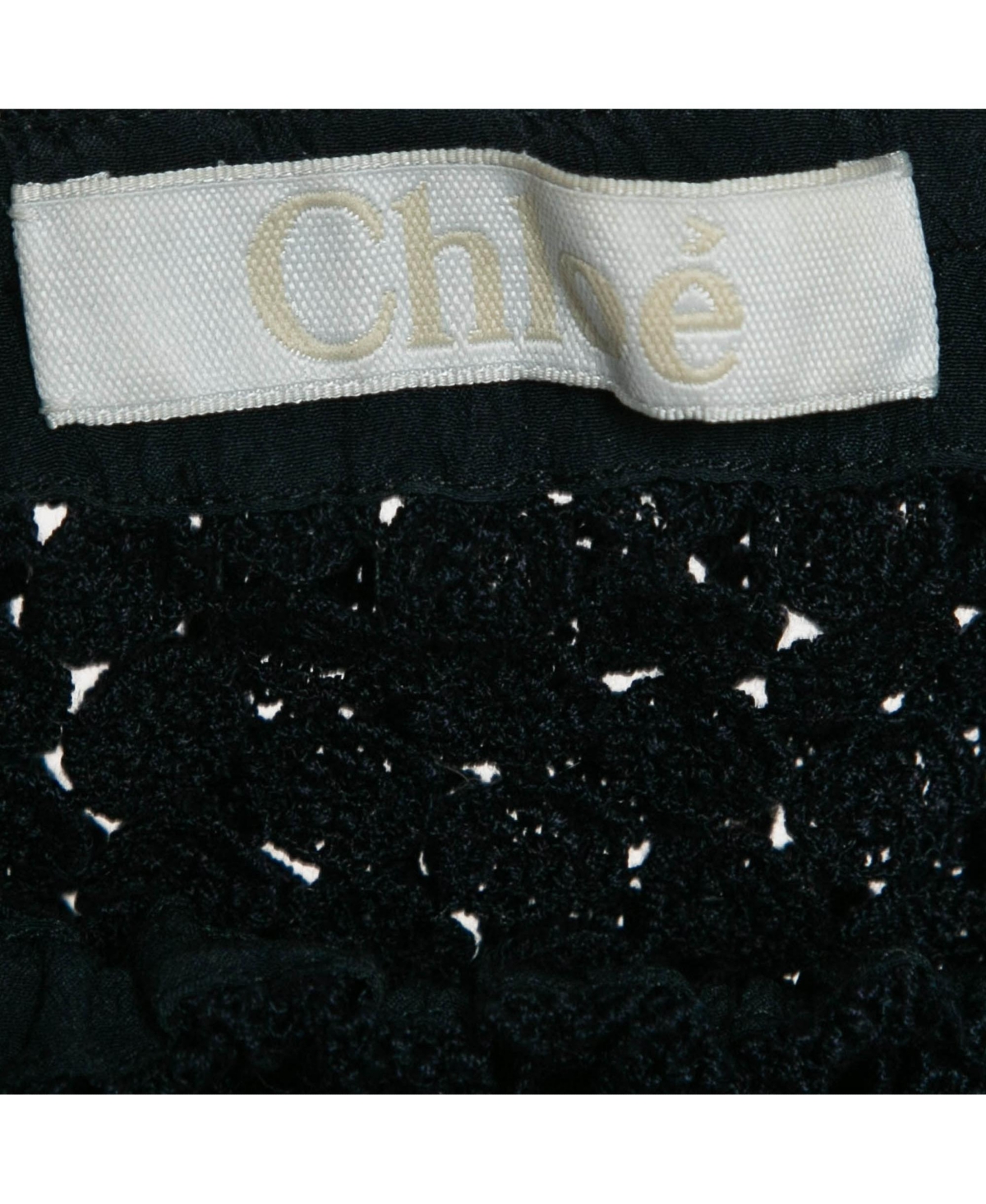 Pre-Owned Chloe Women's Navy Blue Lace Asymmetric Strapless Top