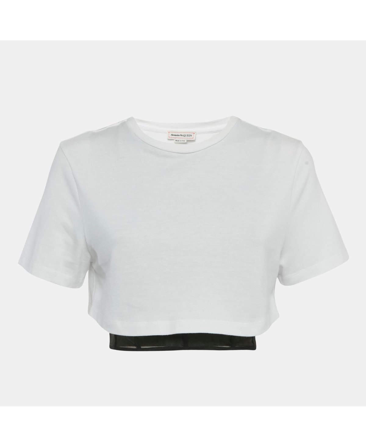 Pre-Owned Alexander Mcqueen Women's Cotton Knit & Black Corset Inset Top