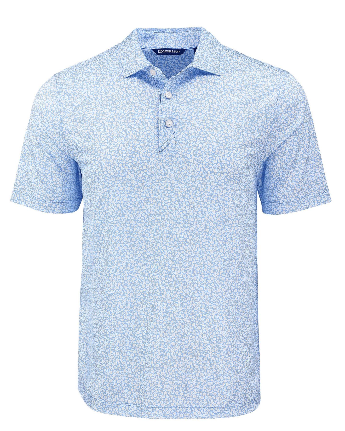 Мужское поло Cutter & Buck Big & Tall Pike Eco Flora Print Recycled Polo Shirt, цвет: Atlas — фото 2