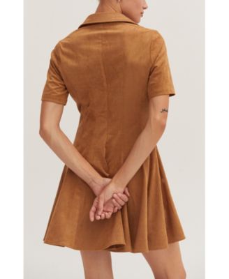 Women's Kenya Fit and Flare Polo Suede Mini Dress