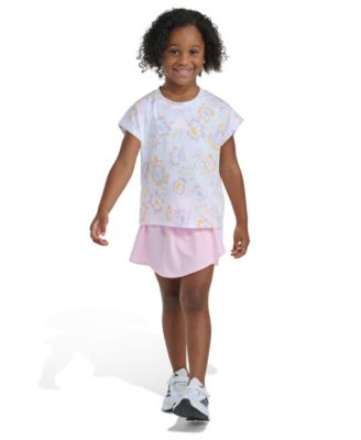 Girls' 2T-6X Printed Box T-Shirt and Wrap Skort, 2-Piece Set