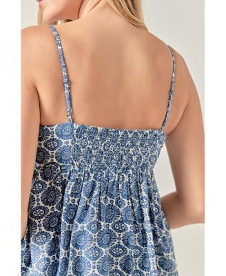 Women's Printed Babydoll Top