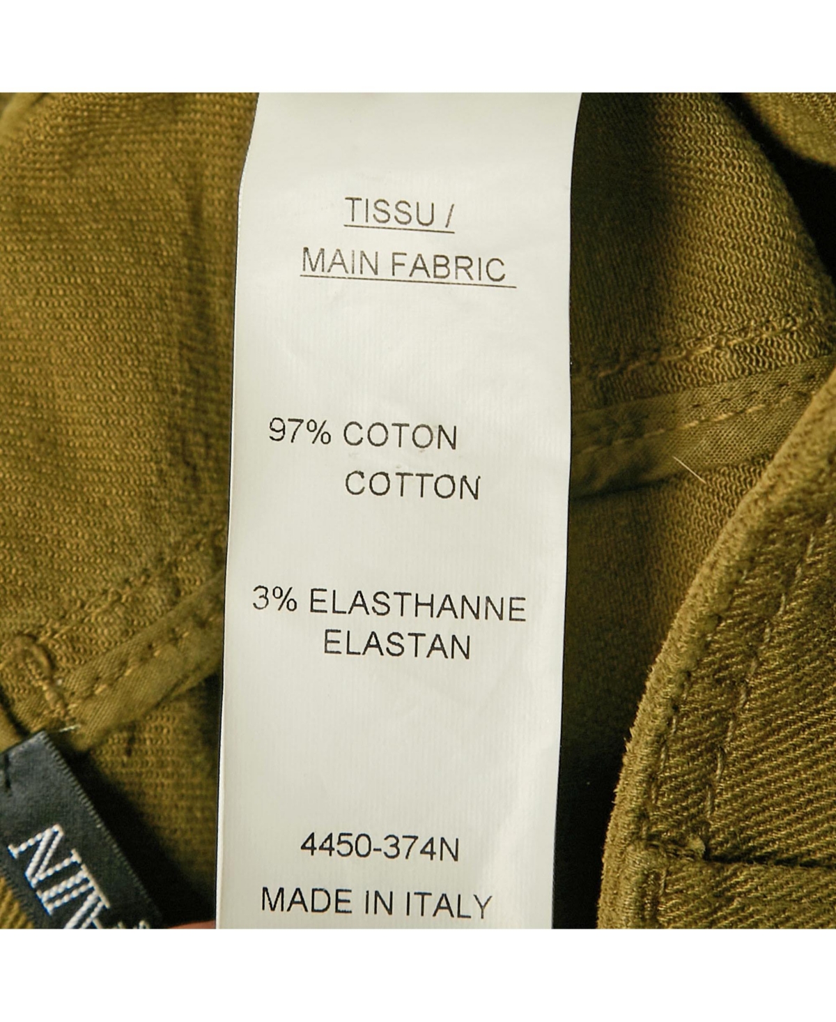 Pre-Owned Balmain Women's Olive Green Distressed Denim Accents Mini Skirt