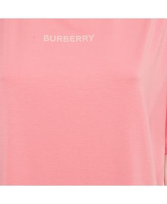 Women's Pink Logo Print Cotton And Modal Crew Neck T-Shirt