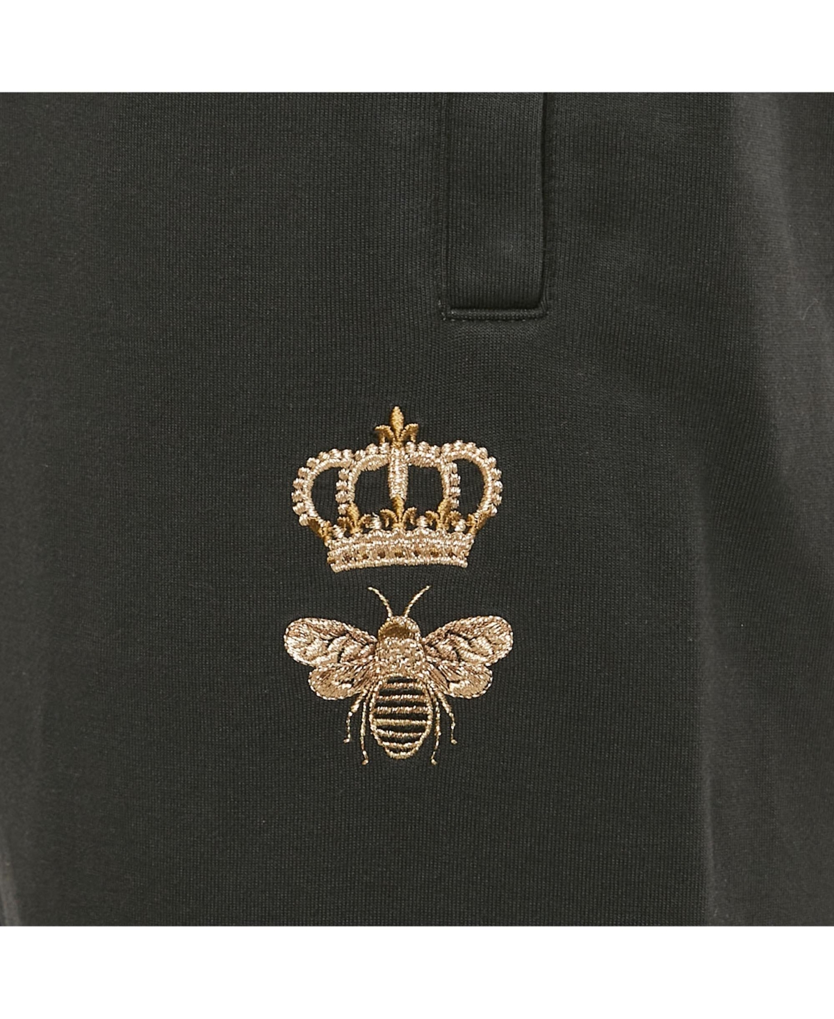 Pre-Owned Dolce & Gabbana Men's Black Crown Embroidered Cotton Jogger Pants