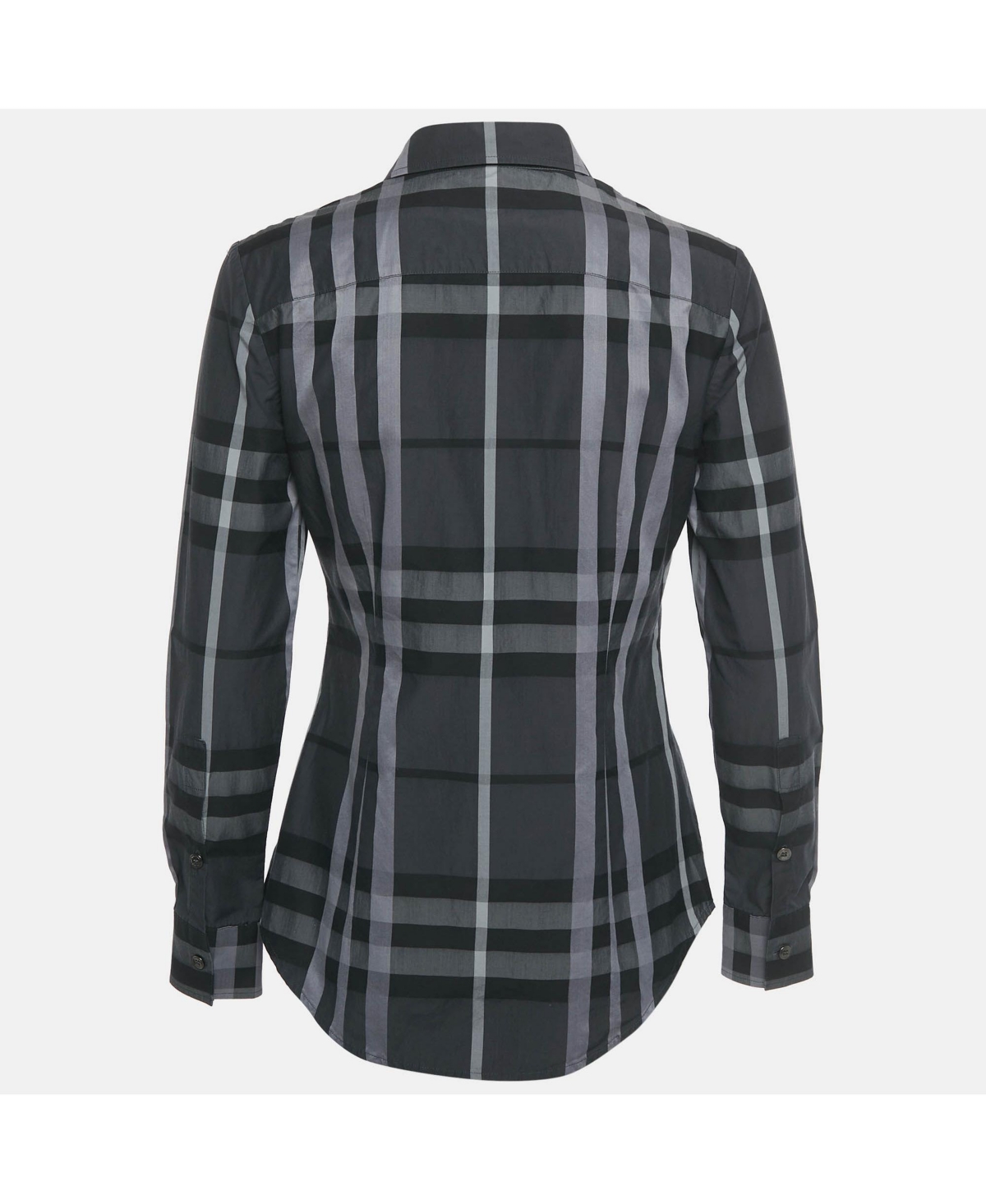 Pre-Owned Burberry Women's Monochrome Checkered Cotton Shirt