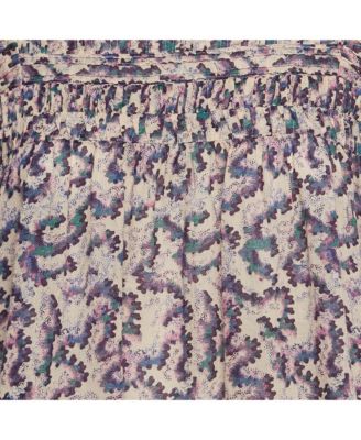 Women's Etoile Multicolor Printed Cotton Ruffled Ilayona Top