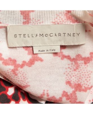 Women's Red Leopard Print Cotton Knit Long Sleeve Top