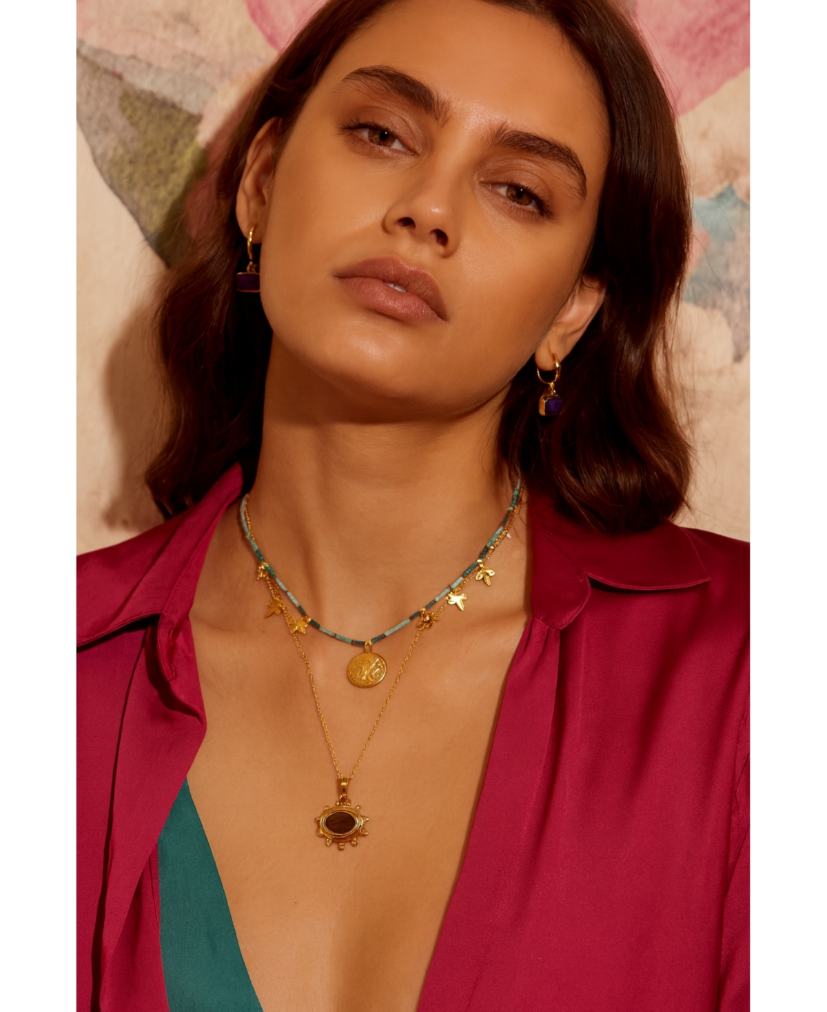 Ottoman Hands Zand Labradorite Pendant Necklace