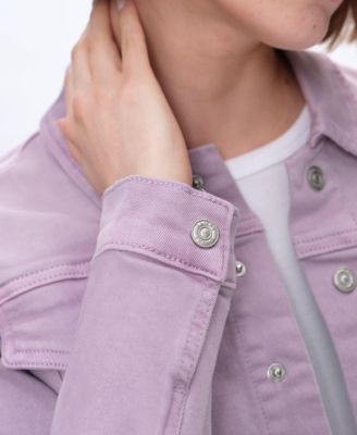 Women's Cropped Long-Sleeve High-Stretch Denim Jacket