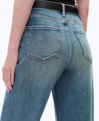 Women's High-Rise Faded Wash Wide-Leg Jeans