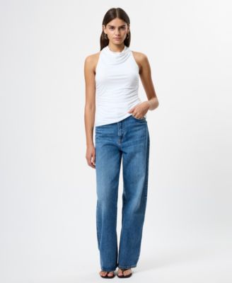 Women's Ruched Cowl Neck Top