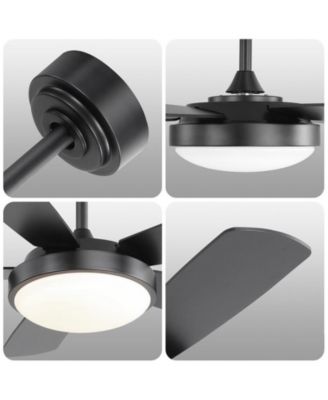 42-inch Modern Black 5-Blade Ceiling Fan with Light and Remote Control
