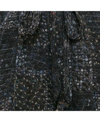 Women's Multicolor Printed Lurex Silk Short