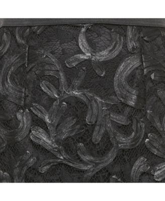 Women's Black Lace Midi Skirt