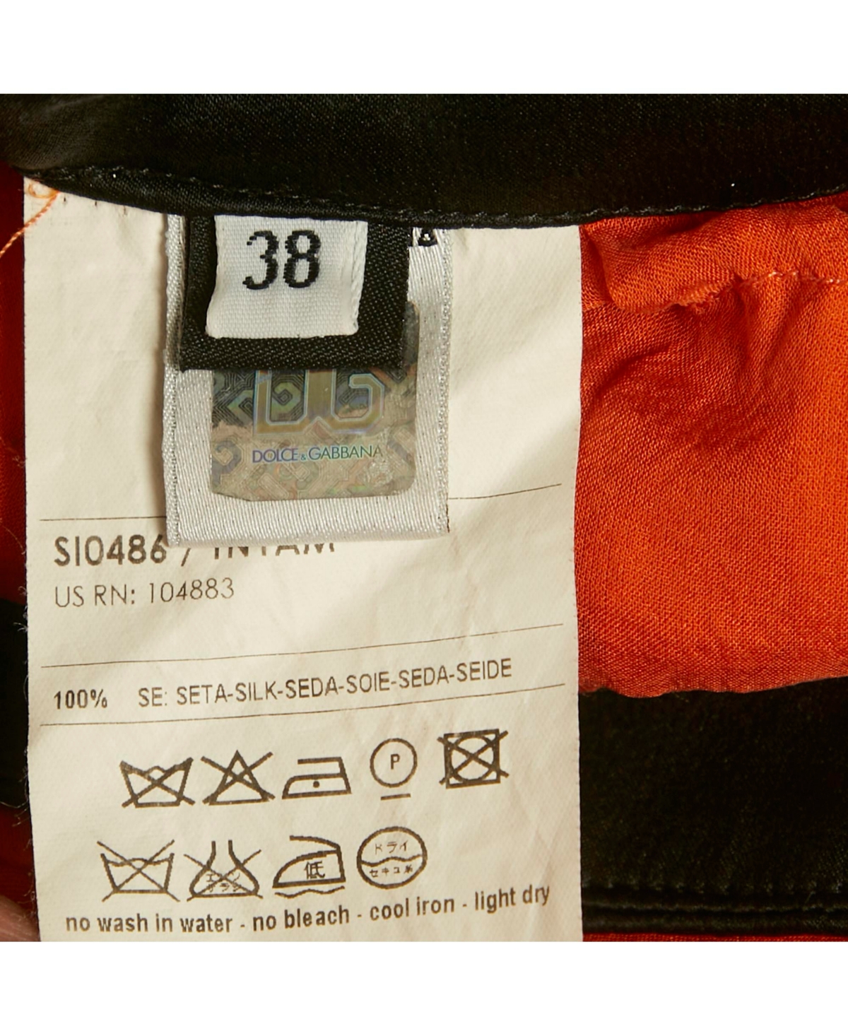 Pre-Owned Dolce & Gabbana Women's Pre-Owned D&g Orange Silk Tiered Ruffle Mini Skirt