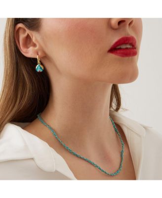 Women's Handmade Rope Braided Sterling Silver Beaded Chain Necklace