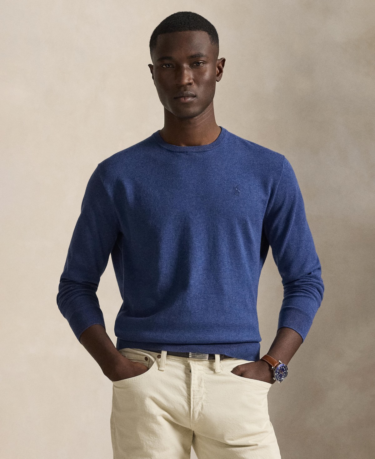 Мужские Polo Ralph Lauren Men's Pima Regular-Fit Crewneck Sweater — фото 1
