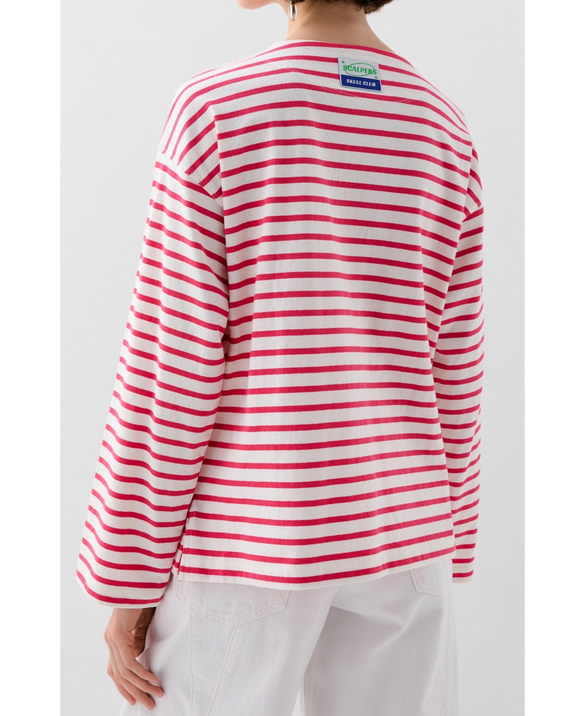 Scalpers Women's Stripes Label Ls Tee