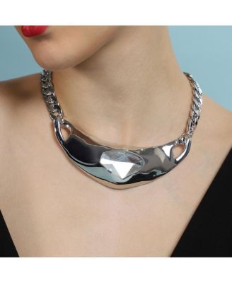 Women's The Petra-Chain Collar Necklace - Chrome Silver