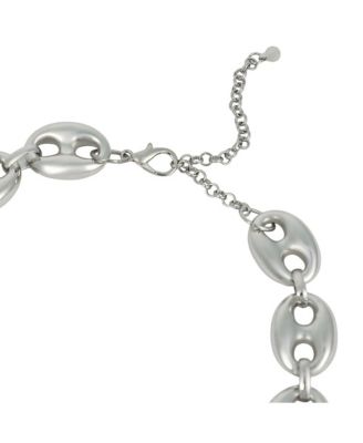 Women's The Chunky Coffee-Bean Chain Necklace - Chrome Silver
