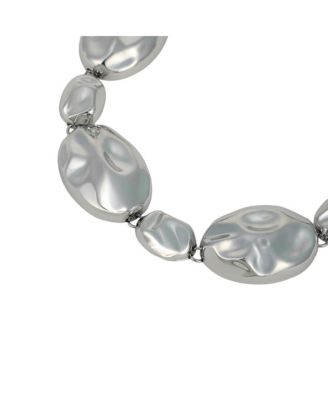 Women's The Chunky Dented-Pierre Collar Necklace - Chrome Silver