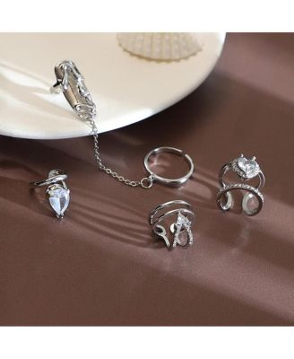 Women's The Athena Nail Rings - Metallic Silver (Set Of 4)