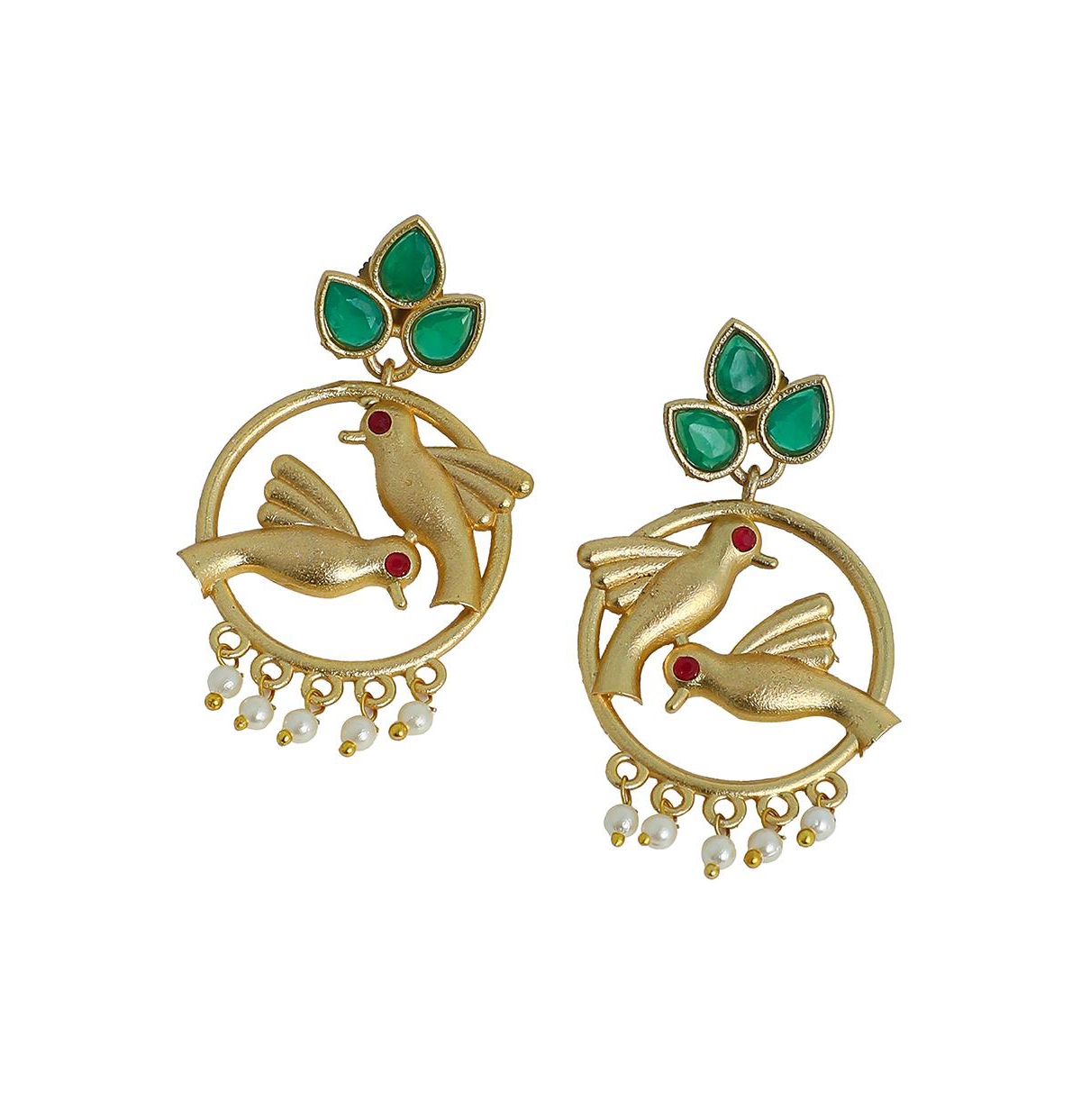 Women's The Halo-Bird Drop Earrings - Antique Gold