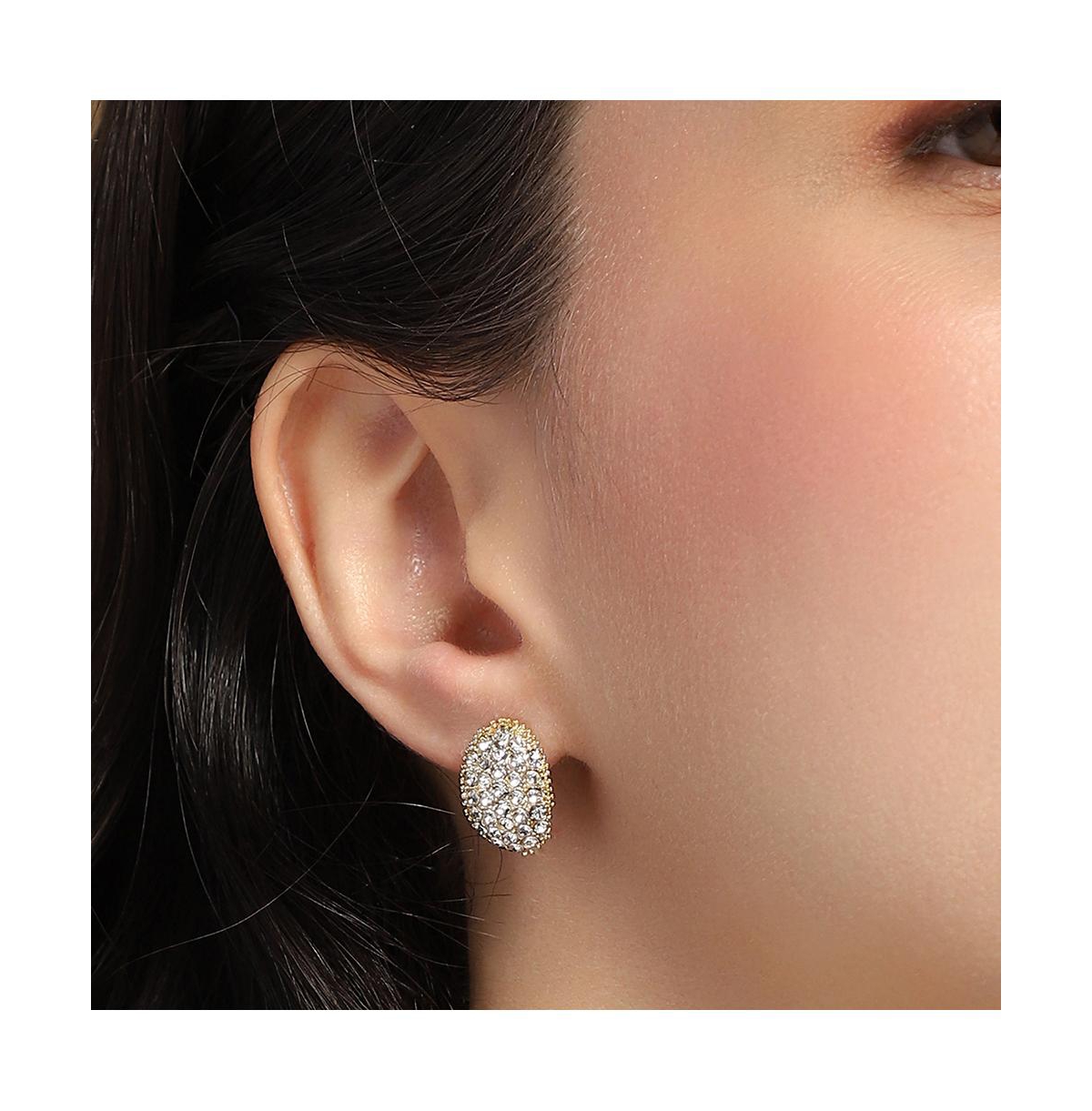 Women's The Bijou-Oval Stud Earrings - Crystal Silver