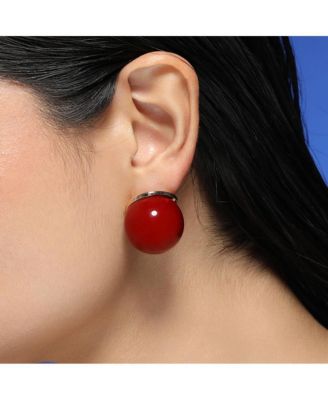 Women's The Chunky-Jacqueline Stud Earrings - Cherry Red & California Gold