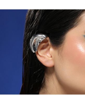 Women's The Metallic-Mold Cuff Earrings - Metallic Silver