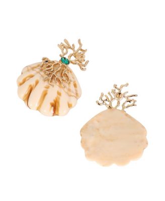 Women's The Veined-Conchiglia Drop Earrings - California Gold