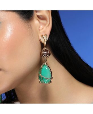 Women's The Veined-Teardrop Drop Earrings - California Gold