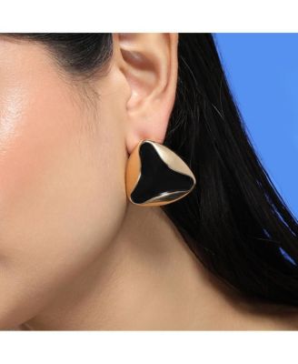 Women's The Enamel-Triad Stud Earrings - Antique Gold