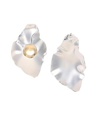 Women's The Techno-Flora Statement Earrings - Chrome Silver