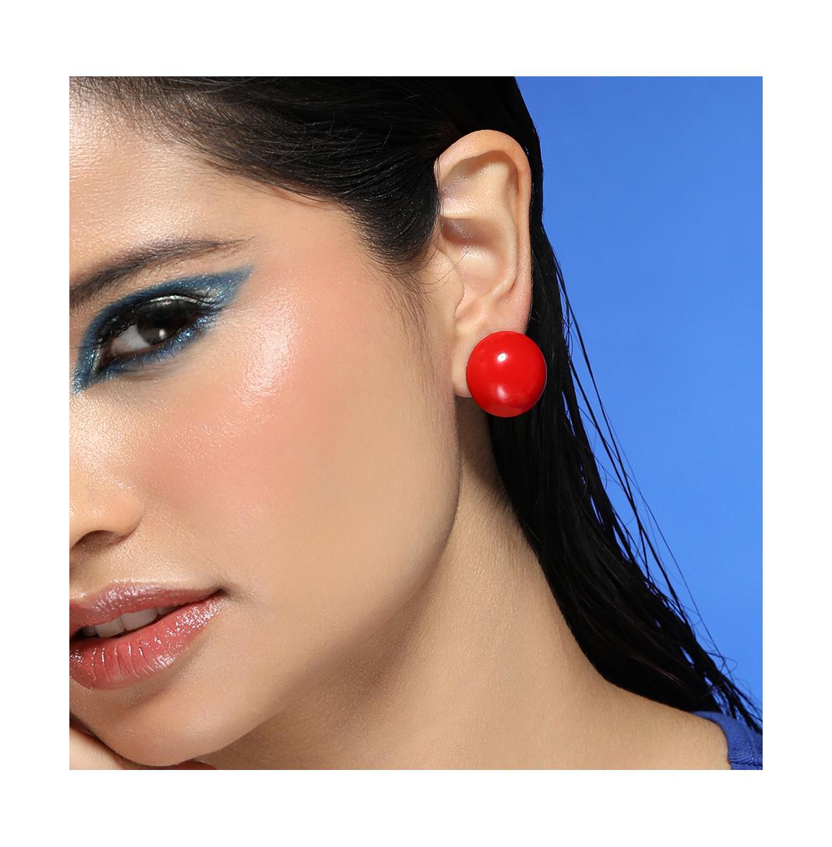 Women's The Semi-Orb Stud Earrings - Rose Red