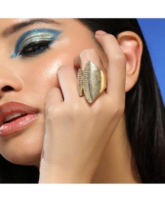 Women's The Overlap-Conchiglia Statement Ring - Antique Gold