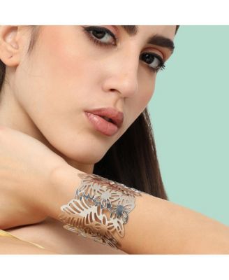 Women's Gold Floral Filigree Cuff Bracelet