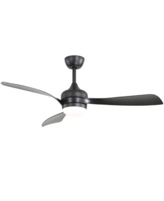 52-inch Modern Black Ceiling Fan with Led Light and Remote Control Dc Motor