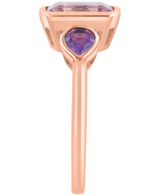 Pink Amethyst (2-1/10 ct. t.w.) & Amethyst (1/20 ct. t.w.) Ring in 14k Rose Gold