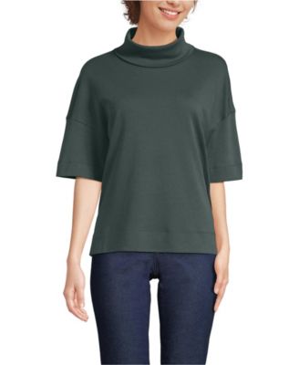 Women's Elbow Sleeve Supima Cotton Relaxed Turtleneck