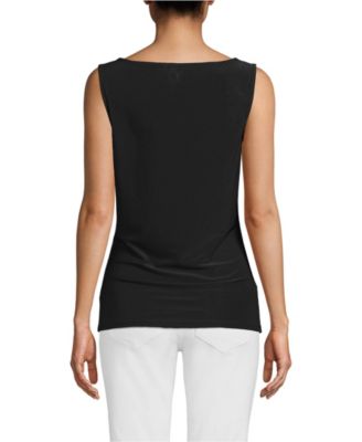 Women's Sleeveless Silky Knit Drape Front Top