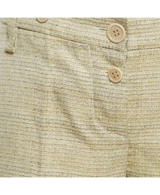 Women's Beige Patterned Regular Shorts