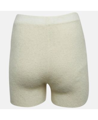 Women's Cream Textured Rib Kit Shorts