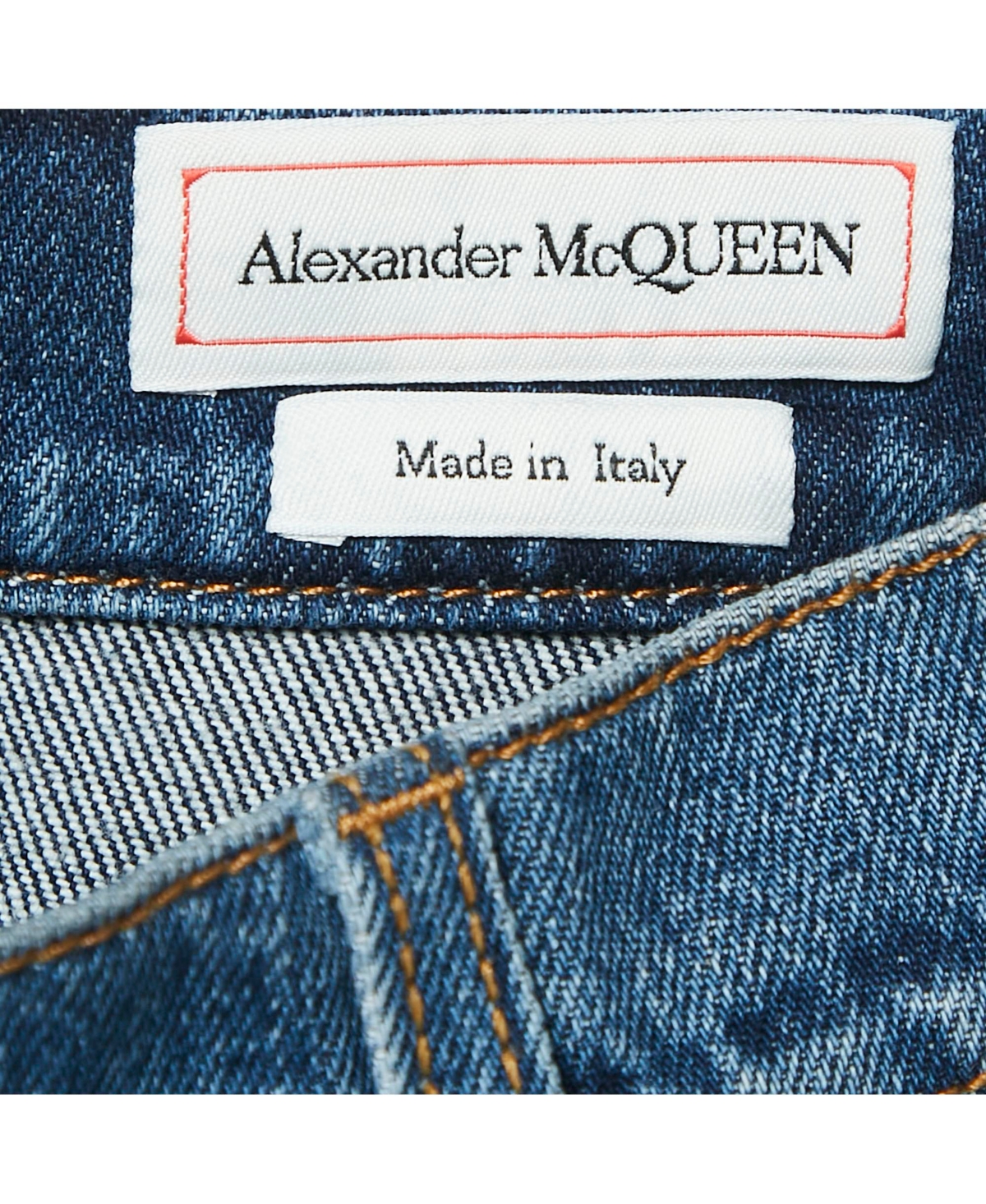 Pre-Owned Alexander Mcqueen Women's Blue Denim Dual Tone Pleated Mini Skirt