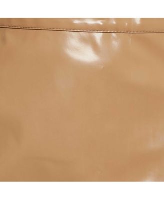 Women's Beige Synthetic Split Hem Pencil Skirt