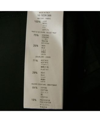 Women's Black Velvet Trim Gabardine Shorts